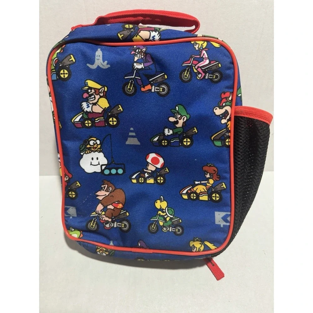 Super Mario AOP Blue & Red Insulated Lunchbag, Cooler, 2 Compartments #A103